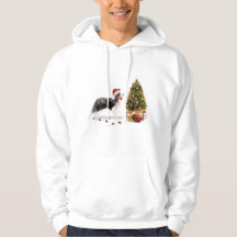 Navidades graciosos de Border Collie con árbol