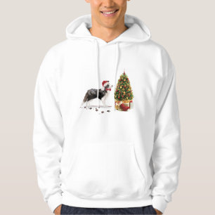 Sudadera Navidades graciosos de Border Collie con árbol