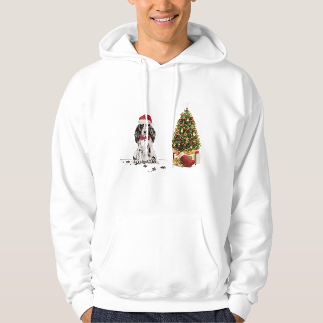Sudadera Navidades graciosos de Cocker Spaniel con árbol (Anverso)