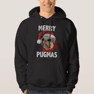 Sudadera Navidades graciosos de Merry Pugmas Pug Santa Hat