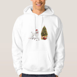 Sudadera Navidades graciosos de White Poodle con árbol