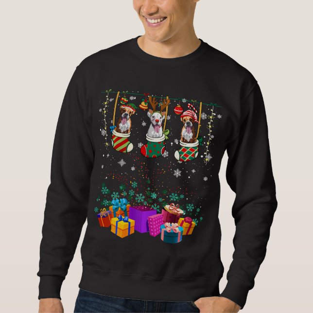 Sudadera Navidades graciosos del boxeador iluminan el amant (Anverso)
