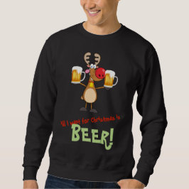 Sudadera Navidades graciosos Fiesta bebedor de cerveza de r