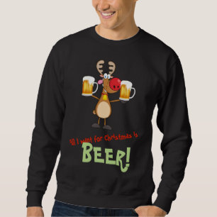 Sudadera Navidades graciosos Fiesta bebedor de cerveza de r
