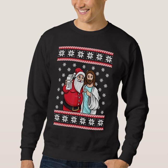 Sudadera Navidades Gráfico Santa Jesus Jingle Bros Leche Fo (Anverso)
