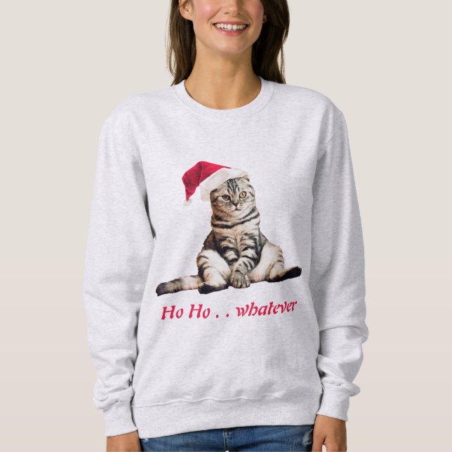 Sudadera Navidades Grumpy Kitty Cat Ho Qué Divertido (Anverso)