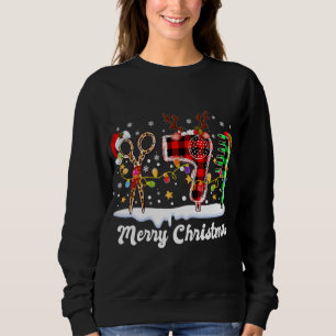Sudadera Navidades hairstylist Buffalo Plaid Red Hairdresse