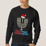 Sudadera  Navidades Hanukkah Menorah Santa Xmas<br><div class="desc">Una divertida idea de regalo para celebrar Navidades. El mejor regalo de Navidad para amigos y familiares. Celebra la fiesta con tus seres queridos y hazles reír a todos. Navidades Hanukkah Menorah Santa Xmas</div>
