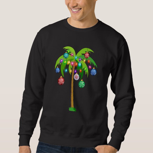 Sudadera Navidades hawaianos palmeras tropicales de Navidad (Anverso)