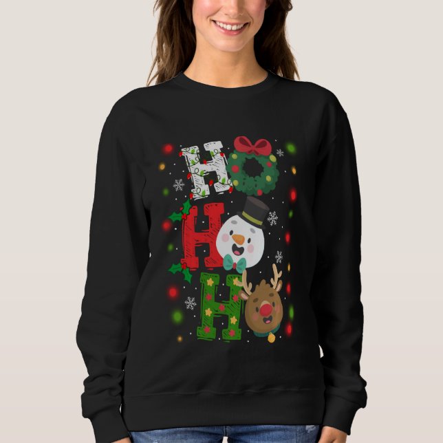 Sudadera Navidades Ho Ho Ho Ho Santa Reindeer Pajama (Anverso)