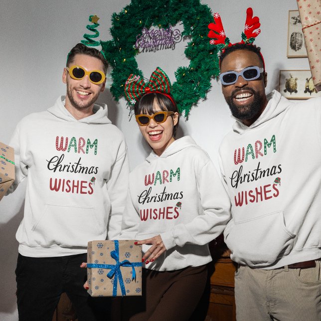Sudadera Navidades Hoodie - Deseos de Navidades cálidos (Christmas Hoodie- Warm Christmas Wishes Hoodie)