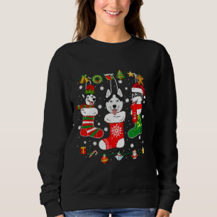 Sudadera Navidades Husky iluminan a divertidos perros famil