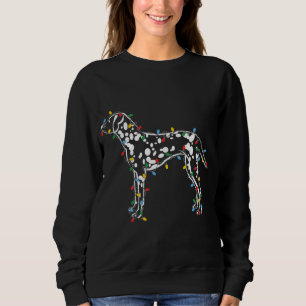 Sudadera Navidades iluminan a perro dálmata con mucho sudor