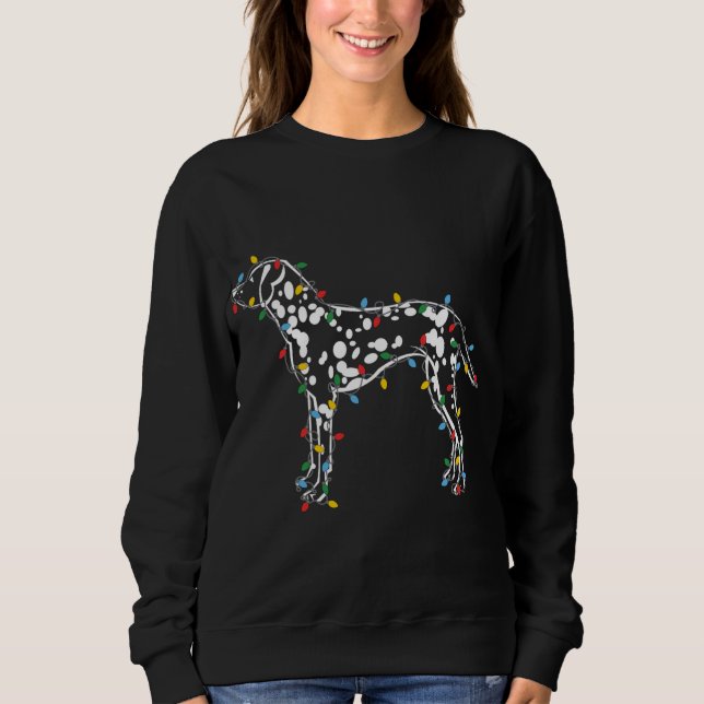 Sudadera Navidades iluminan a perro dálmata con mucho sudor (Anverso)