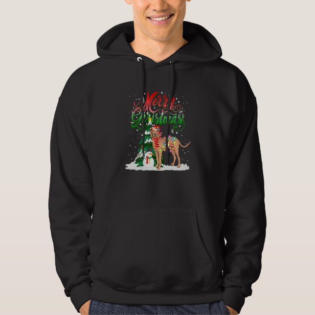 Sudadera Navidades iluminan Pajama coincidiendo con Vizsla  (Anverso)