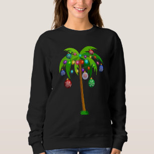 Sudadera Navidades iluminan Palm Tree Hawaii Beach Tropical