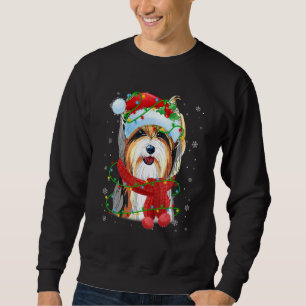 Sudadera Navidades iluminan Yorkshire Terrier Dog Santa Hat