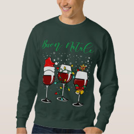 Sudadera Navidades italianos del Buon Natale Festive Wine G