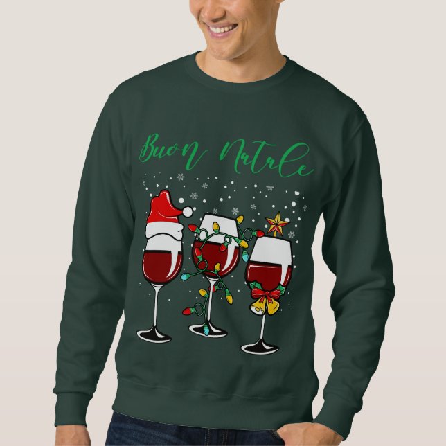 Sudadera Navidades italianos del Buon Natale Festive Wine G (Anverso)