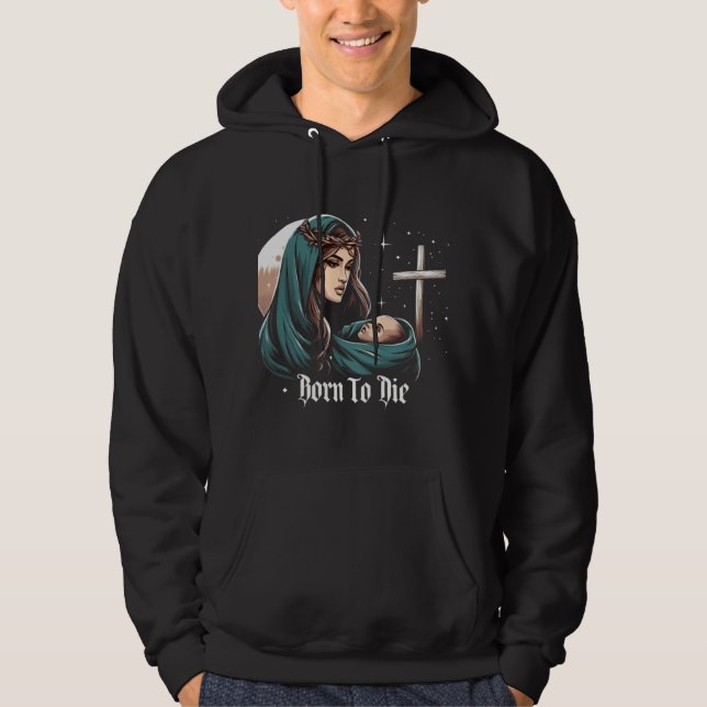 Sudadera Navidades Jesucristo nació para morir cruz (Anverso)
