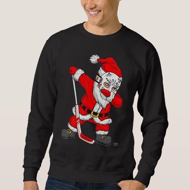 Sudadera Navidades Jugador de Hockey Santa Dabbing Niños Da (Anverso)