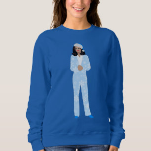 Sudadera navidades kamala harris santa helado azul