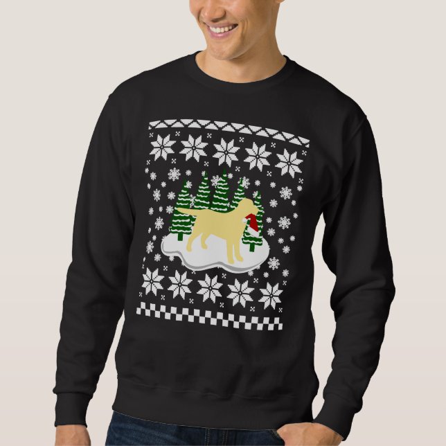 Sudadera Navidades Labrador Amarillo Silhouette Santa Hat (Anverso)