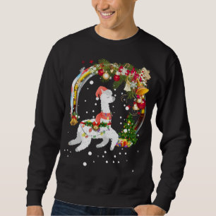 Sudadera Navidades Llama Santa Hat navideño árbol alpaca