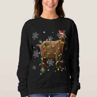 Sudadera Navidades Luces Goat Lover Funny Santa Hat Xmas