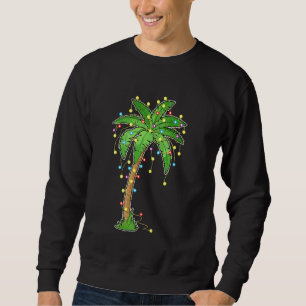 Sudadera Navidades Luces Palm Tree Beach Funny Tropical Xm