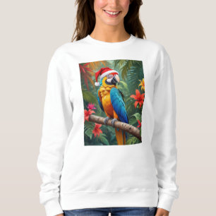 Sudadera Navidades Macaw Con Un Sombrero Santa-56483