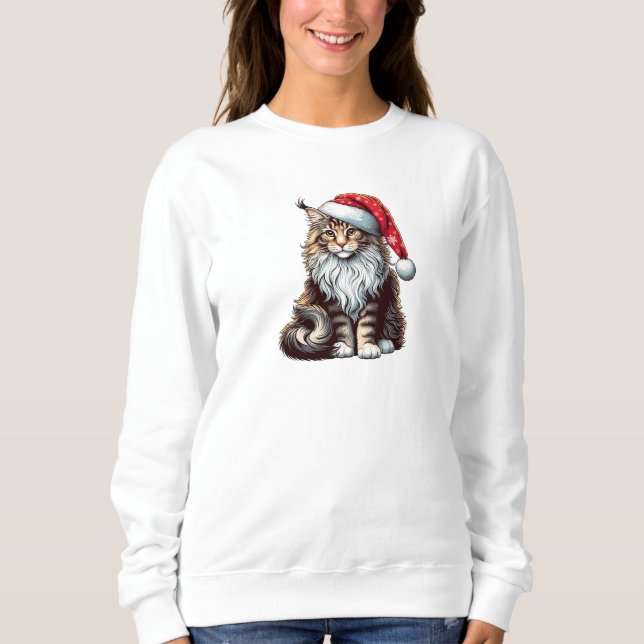 Sudadera Navidades Maine coon cat, gatito de Santa Maine Co (Anverso)
