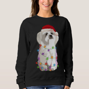 Sudadera Navidades malteses alumbran amante del perro de Na