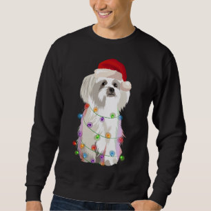 Sudadera Navidades malteses alumbran amante del perro de Na