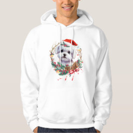 Sudadera Navidades malteses de cachorro, Navidad Perro malt