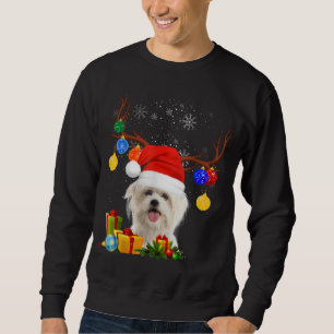 Sudadera Navidades malteses de perros renos alumbran Navida
