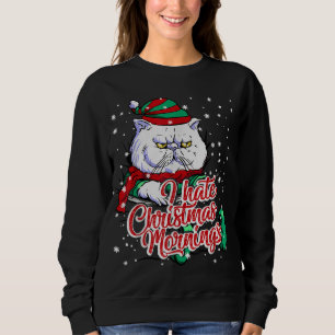 Sudadera Navidades matutinos del elfo del gatito gruñón de 