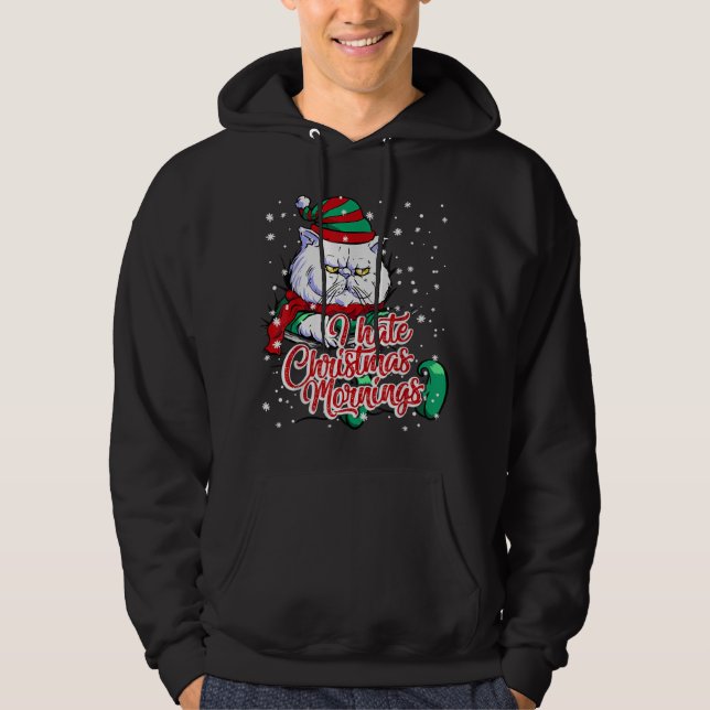 Sudadera Navidades matutinos del elfo del gatito gruñón de  (Anverso)