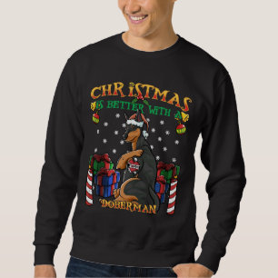 Sudadera Navidades Mejor Con Un Doberman Que Papá Noel Haga