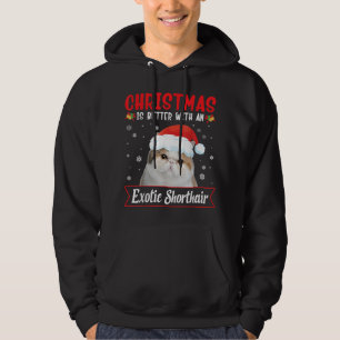 Sudadera Navidades Mejor Con Un Gato Exótico De Shorthair M