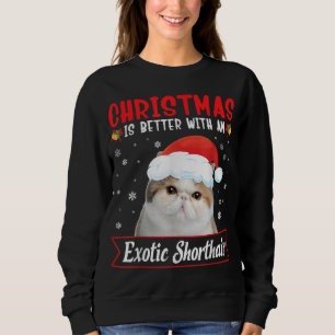 Sudadera Navidades Mejor Con Un Gato Exótico De Shorthair M