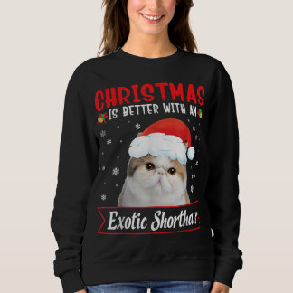 Sudadera Navidades Mejor Con Un Gato Exótico De Shorthair M