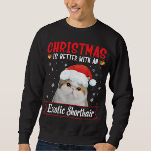 Sudadera Navidades Mejor Con Un Gato Exótico De Shorthair M