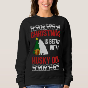 Sudadera Navidades Mejor Con Una Mezcla De Perro Husky Tri