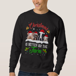Sudadera Navidades Mejor En La Granja Vacas De Pollo De Cer