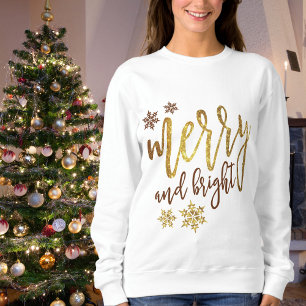 Sudadera Navidades Merry Bright Gold Ladies Sweatshirt