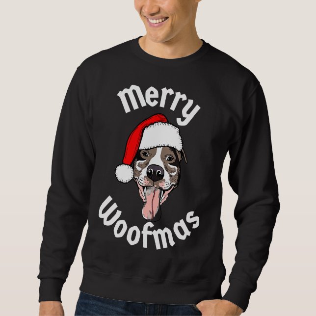 Sudadera Navidades Merry Woofmas graciosos Navidades de Pit (Anverso)