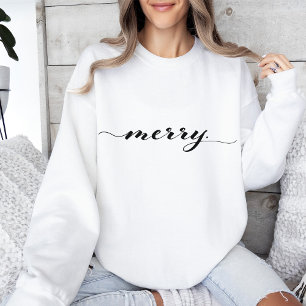 Sudadera Navidades Minimalistas de la tipografía con guión