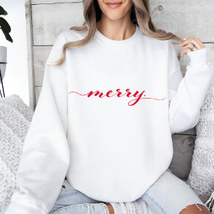 Sudadera Navidades Minimalistas de la tipografía con guión 