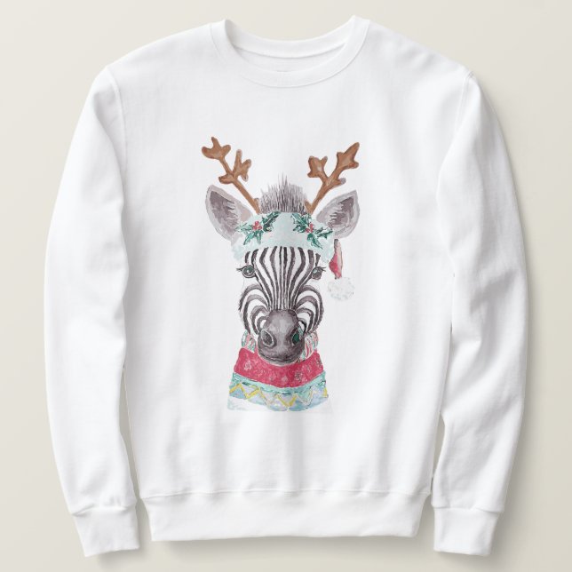 Sudadera Navidades modernos acuarela de animales (Anverso del diseño)